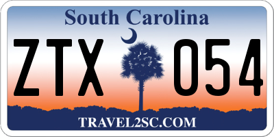 SC license plate ZTX054