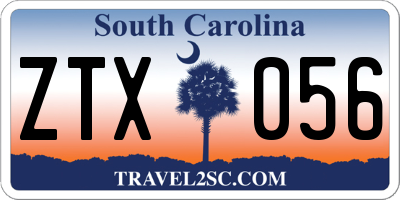 SC license plate ZTX056