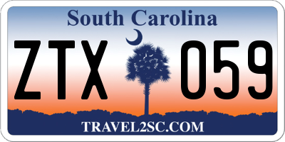 SC license plate ZTX059
