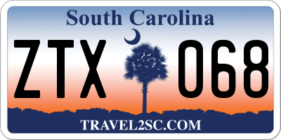 SC license plate ZTX068