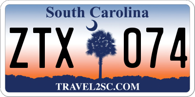 SC license plate ZTX074