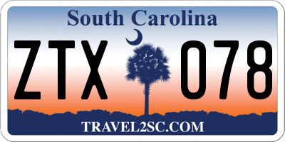 SC license plate ZTX078