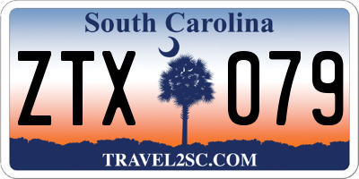 SC license plate ZTX079