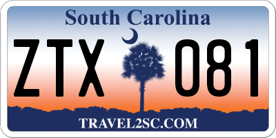 SC license plate ZTX081