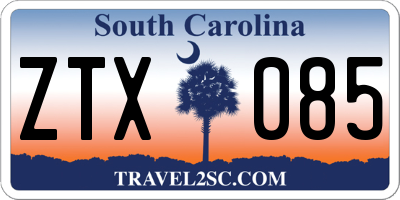 SC license plate ZTX085