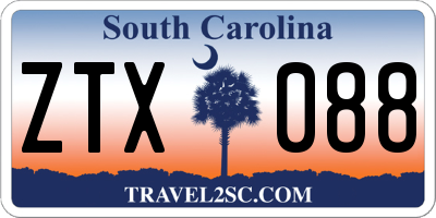 SC license plate ZTX088