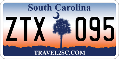 SC license plate ZTX095