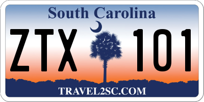 SC license plate ZTX101