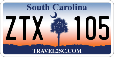 SC license plate ZTX105