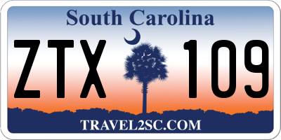 SC license plate ZTX109