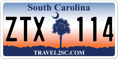 SC license plate ZTX114