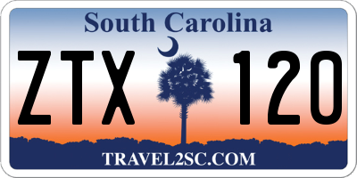 SC license plate ZTX120