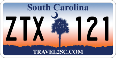 SC license plate ZTX121