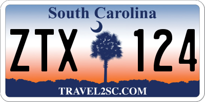 SC license plate ZTX124
