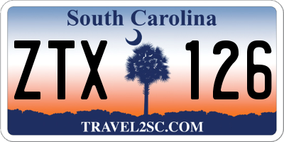 SC license plate ZTX126
