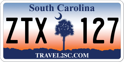 SC license plate ZTX127