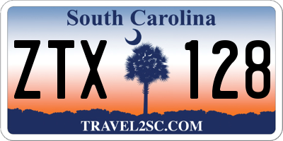 SC license plate ZTX128