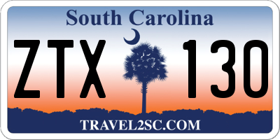 SC license plate ZTX130