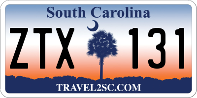 SC license plate ZTX131