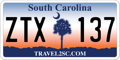 SC license plate ZTX137