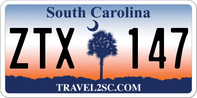 SC license plate ZTX147
