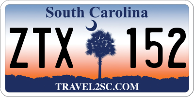 SC license plate ZTX152