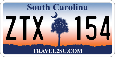 SC license plate ZTX154