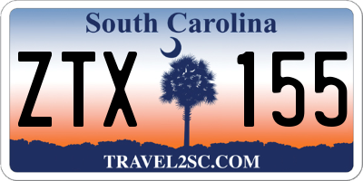 SC license plate ZTX155