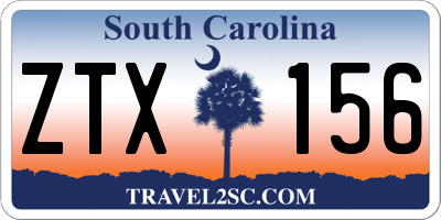 SC license plate ZTX156