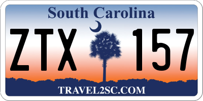 SC license plate ZTX157