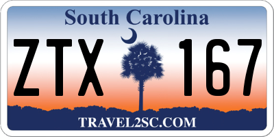 SC license plate ZTX167