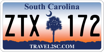 SC license plate ZTX172