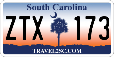 SC license plate ZTX173