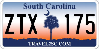 SC license plate ZTX175