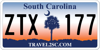 SC license plate ZTX177