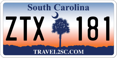 SC license plate ZTX181