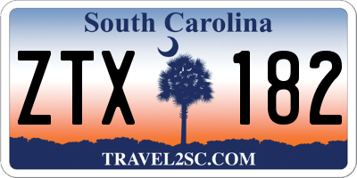 SC license plate ZTX182