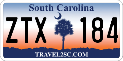 SC license plate ZTX184
