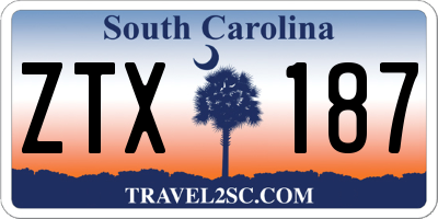 SC license plate ZTX187