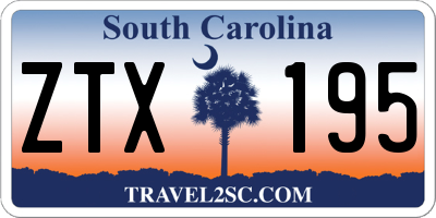 SC license plate ZTX195