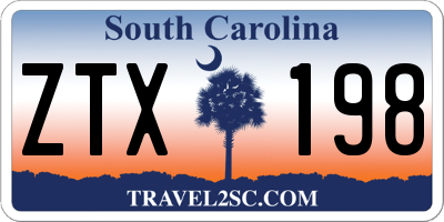 SC license plate ZTX198