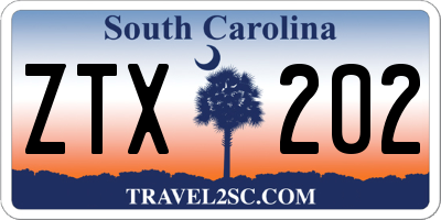 SC license plate ZTX202