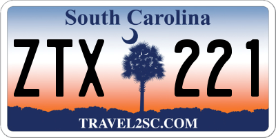 SC license plate ZTX221