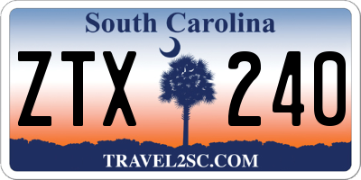 SC license plate ZTX240