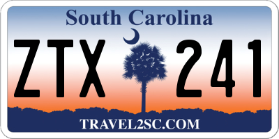 SC license plate ZTX241