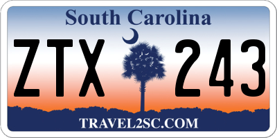 SC license plate ZTX243