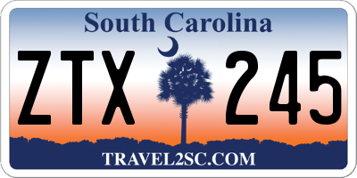 SC license plate ZTX245