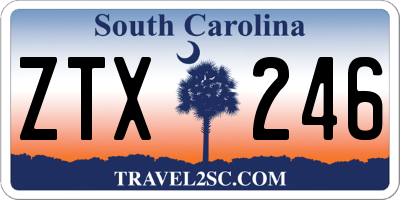SC license plate ZTX246