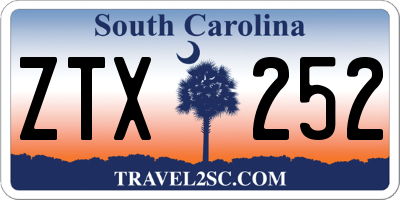 SC license plate ZTX252