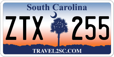 SC license plate ZTX255